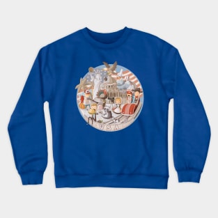 Plate with items USA Crewneck Sweatshirt